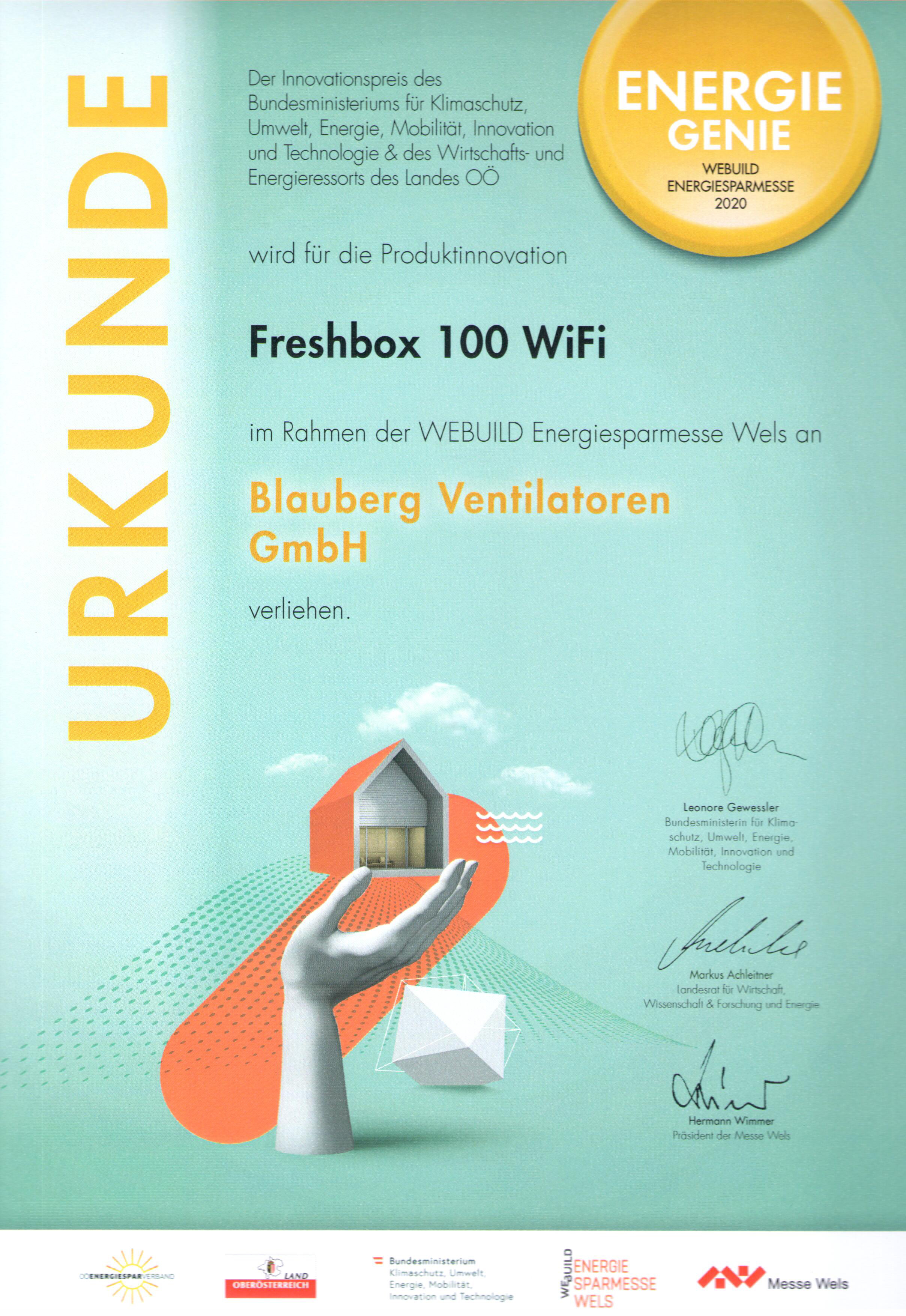 《建筑时报》报道--FRESHBOX 100 WIFI跻身2020年最佳节能创新产品排行榜前七位
